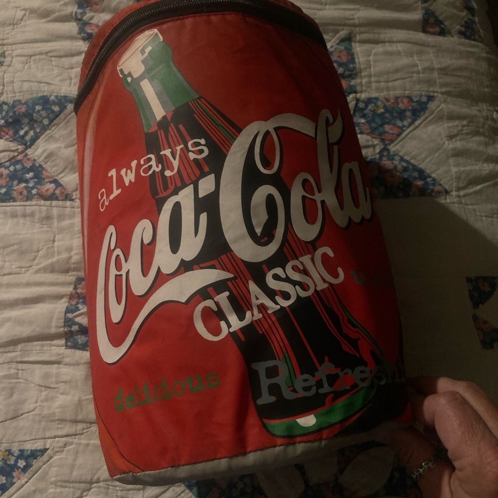 RARE Coca Cola can shaped cooler w carrying strap